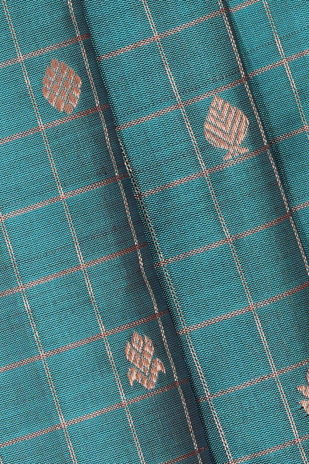 Kanchipattu Dark Teal Blue Brocade Saree