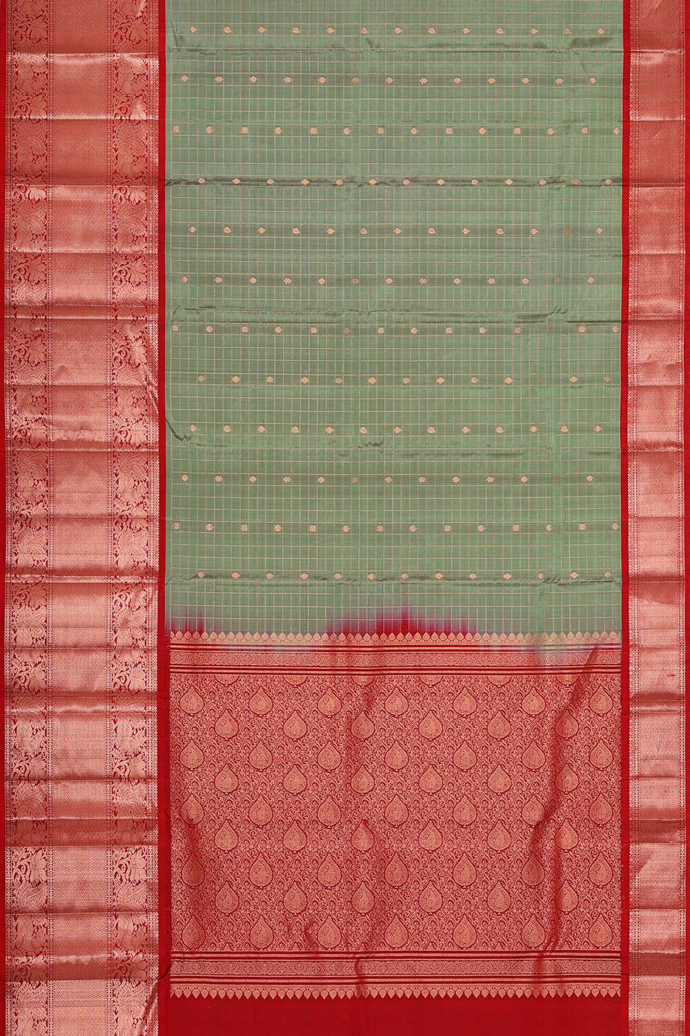 Kanchipattu Sage Green Brocade Saree