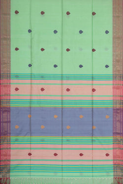 Image of Mint Green Silk Saree