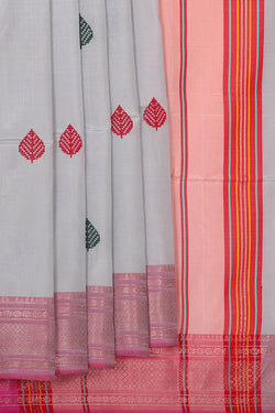 Image of Light Grey Silk Saree