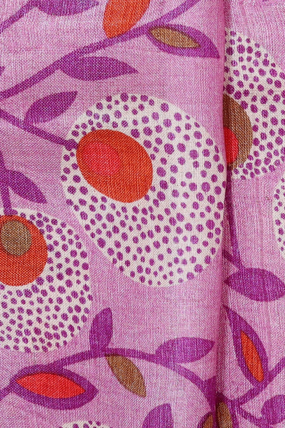 Printed Tussar Soft Pink Saree