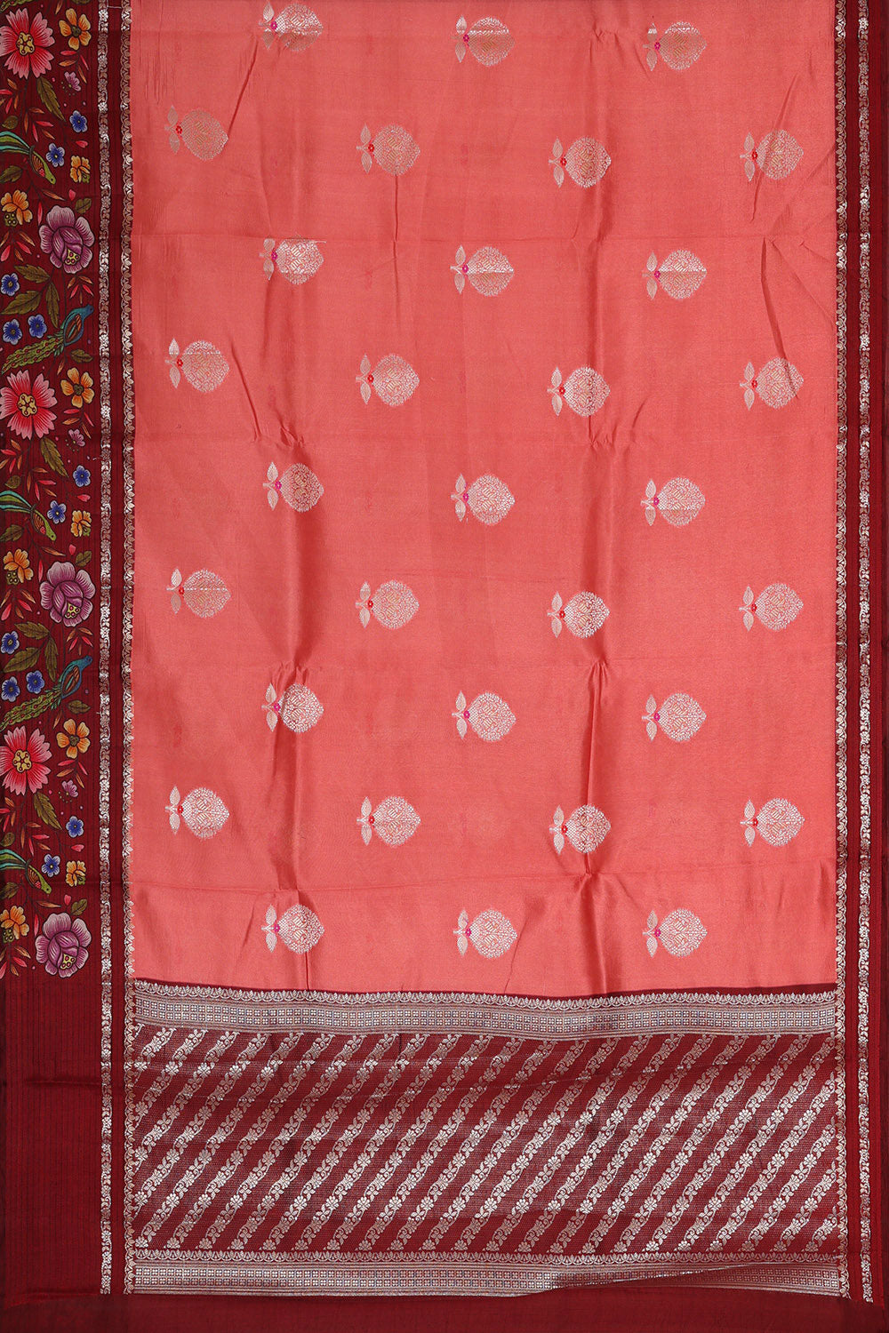 Image of Peach Silk Saree