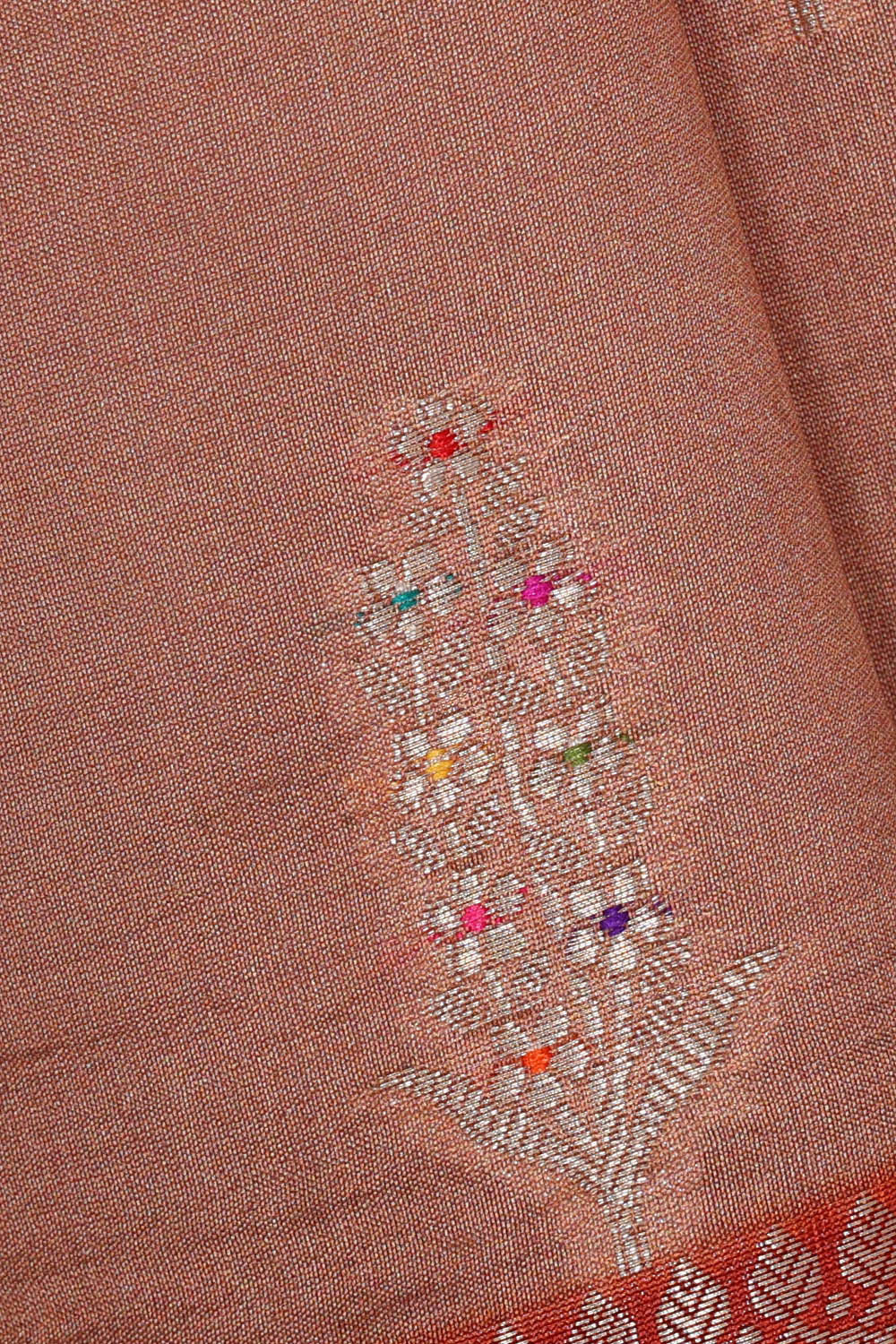 Image of Dull Peach Silk Saree