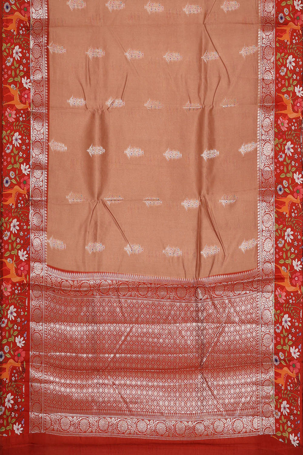 Dull Peach Silk Saree