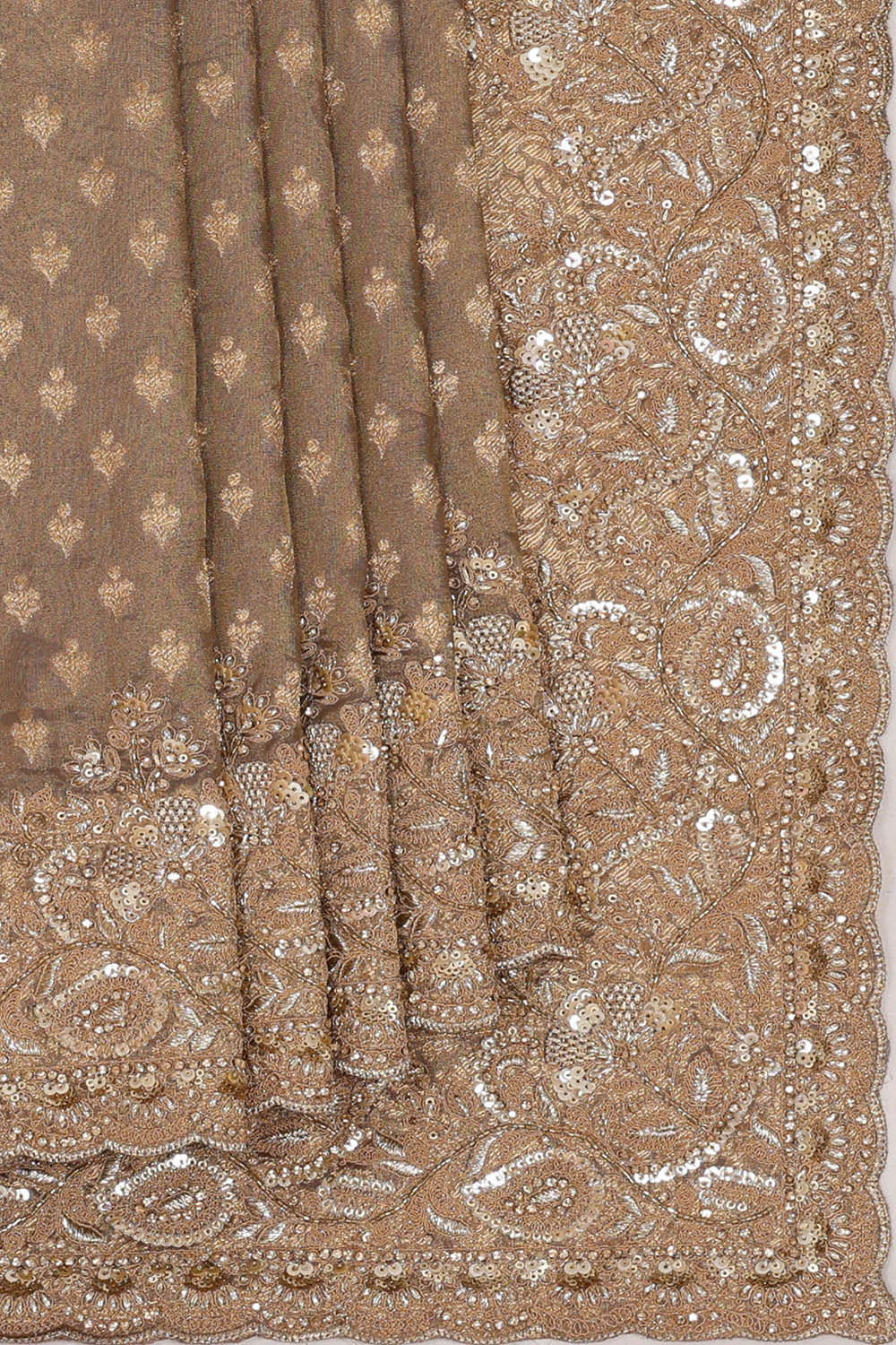 Image of Banarasi Dark Cream Saree