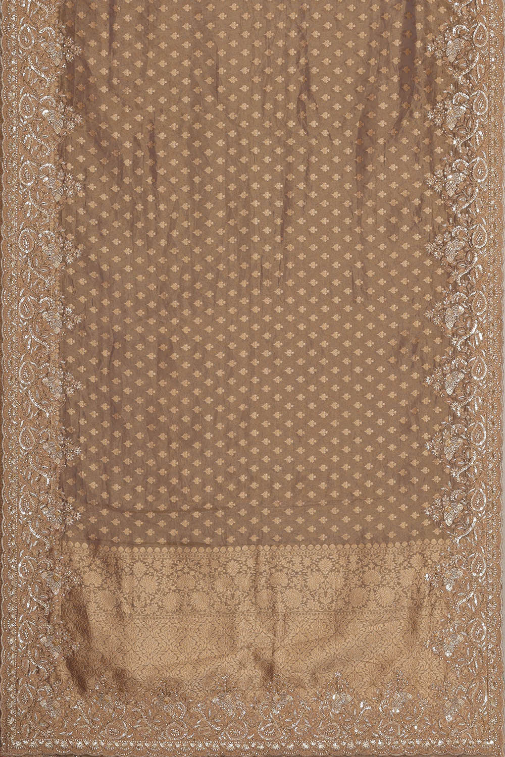 Image of Banarasi Dark Cream Saree
