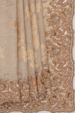 Image of Banarasi Tissue Organza Silver Saree