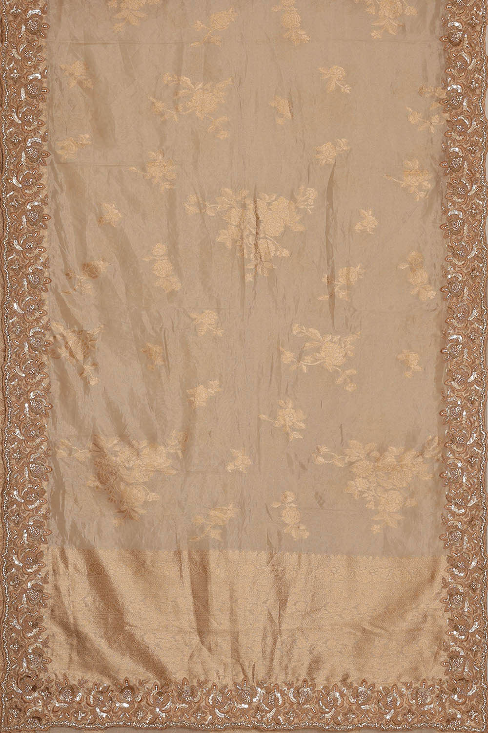 Banarasi Tissue Organza Silver Saree