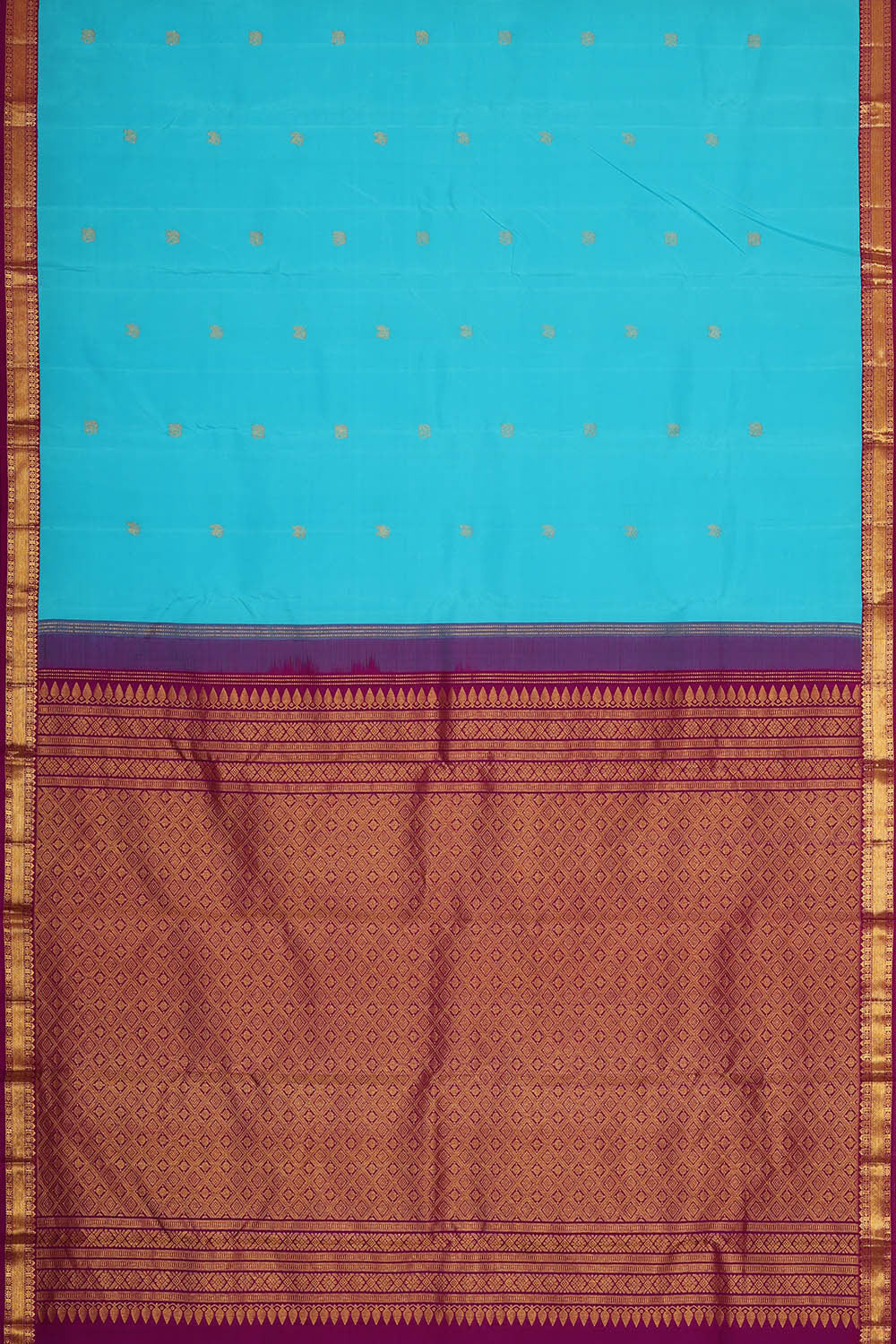 Image of Kanchipattu Sky Blue Brocade Saree