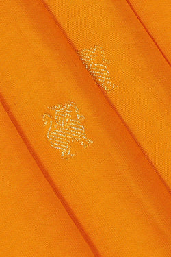 Image of Kanchipattu Mustard Yellow Brocade Saree