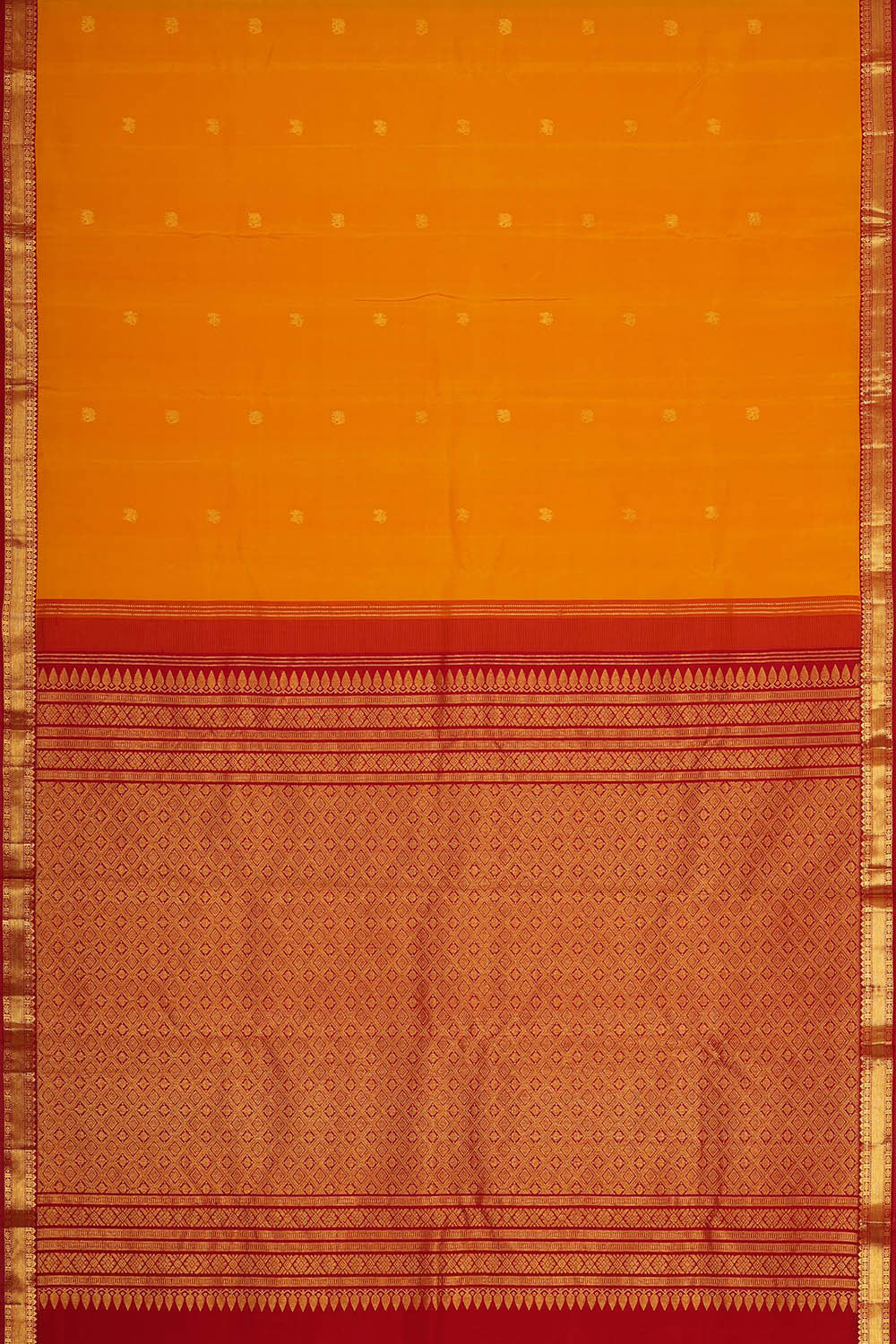 Kanchipattu Mustard Yellow Brocade Saree