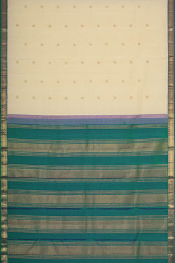 Image of Kanchipattu Cream Brocade Saree