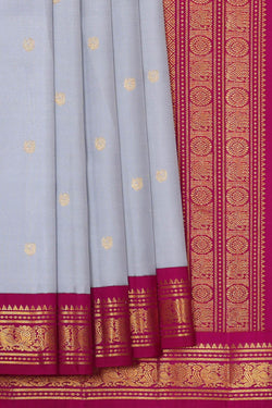 Image of Kanchipattu Grey Brocade Saree