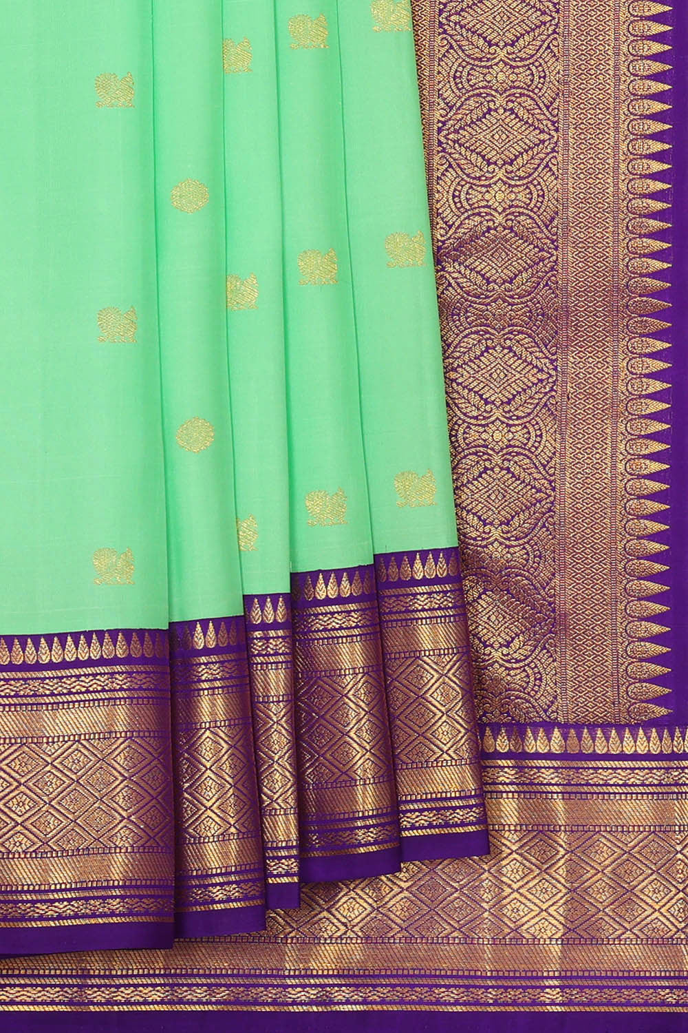 Kanchipattu Mint Green Brocade Saree