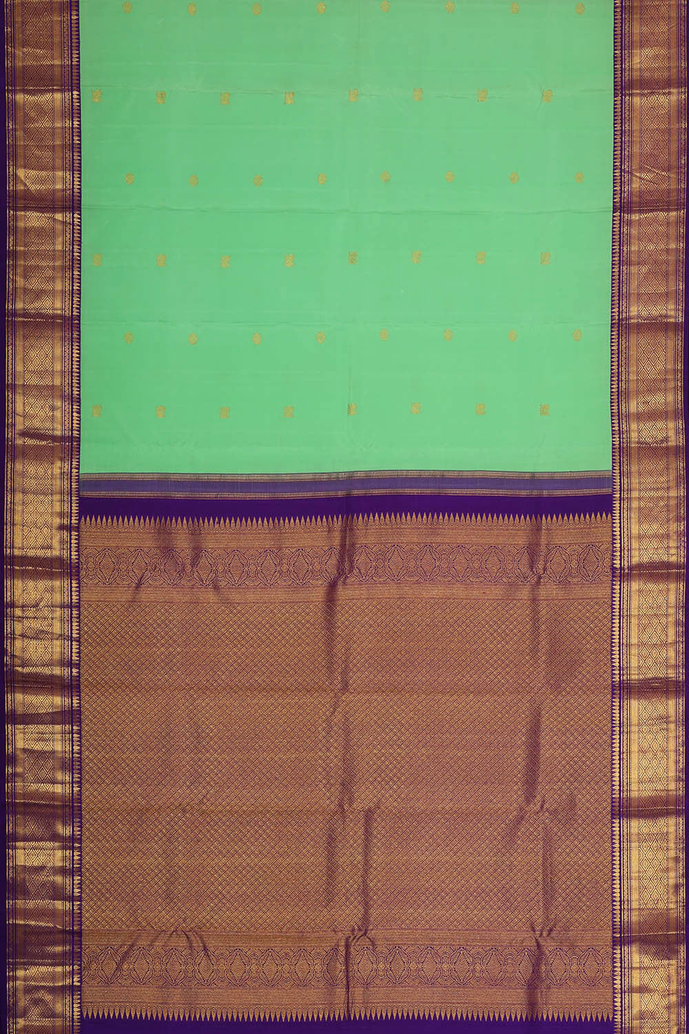 Kanchipattu Mint Green Brocade Saree