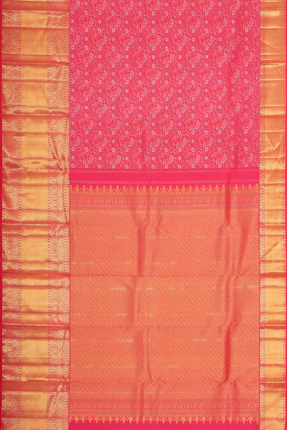 Kanchipattu Pink Brocade Saree