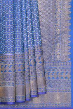 Image of Kanchipattu Blue Brocade Saree