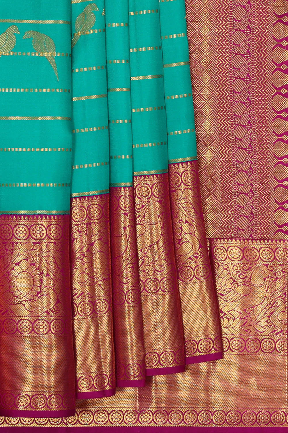 Kanchipattu Deep Sea Green Brocade Saree