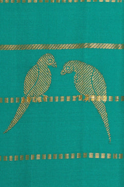 Image of Kanchipattu Deep Sea Green Brocade Saree