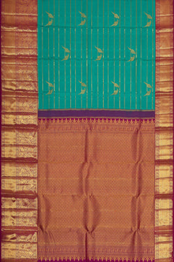 Image of Kanchipattu Deep Sea Green Brocade Saree