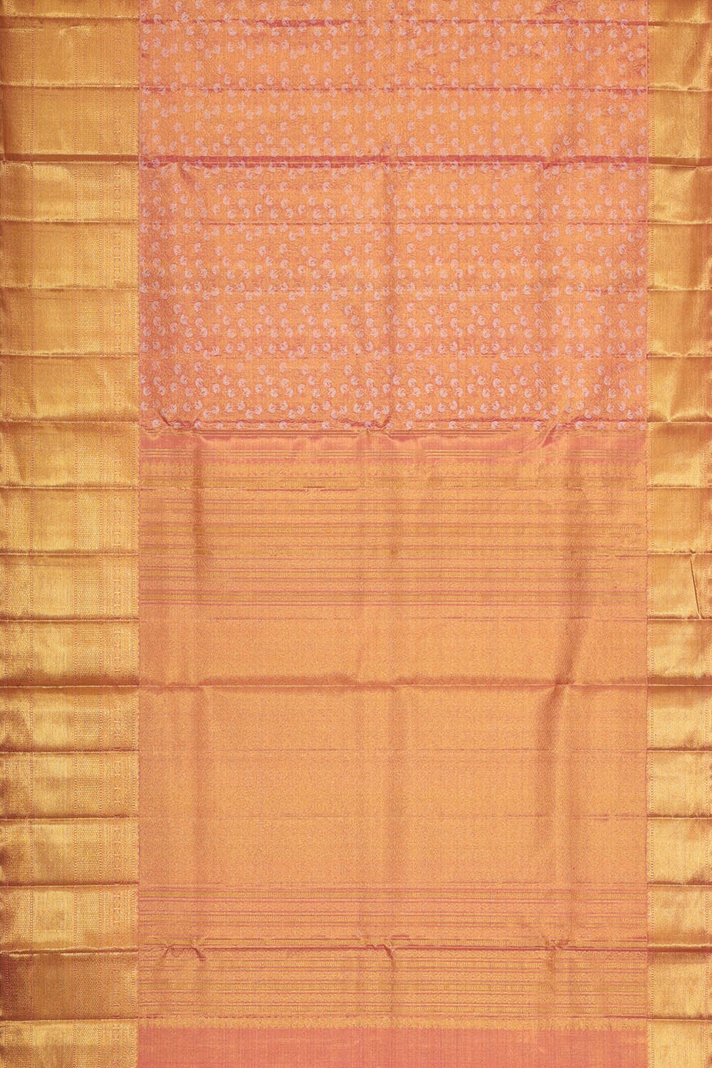 Kanchipattu Golden Pink Tissue Brocade Saree