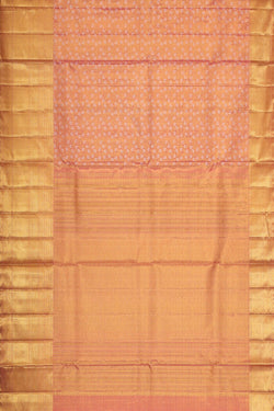 Image of Kanchipattu Golden Pink Tissue Brocade Saree