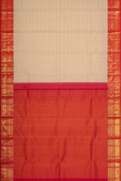 Image of Kanchipattu Cream Brocade Saree