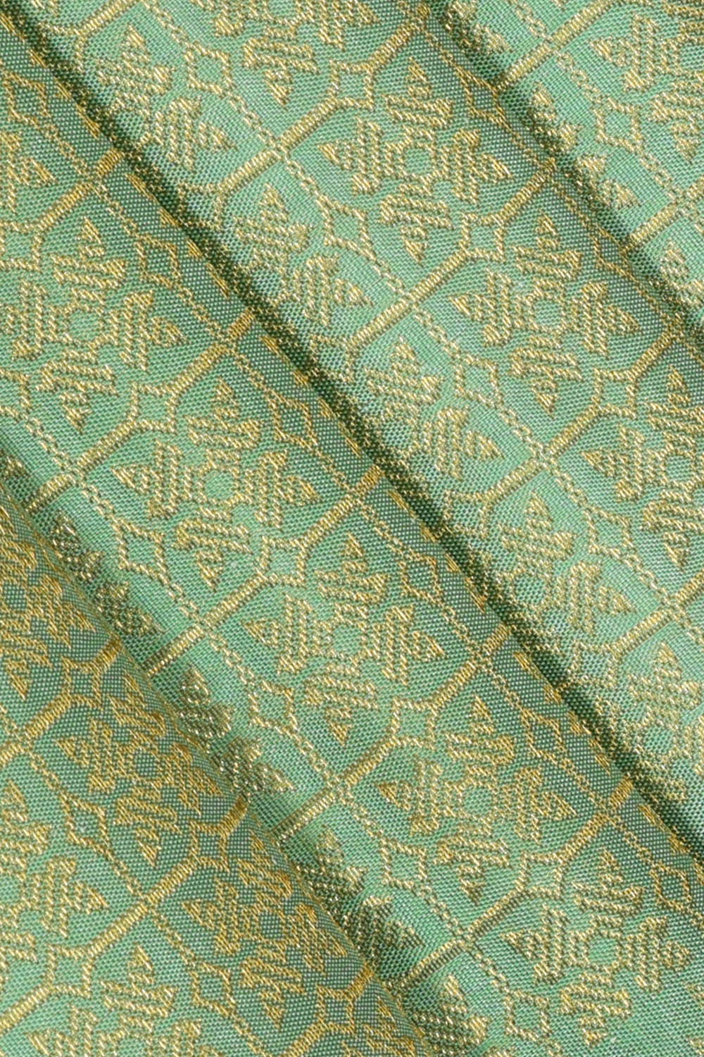 Kanchipattu Light Mint Green Brocade Saree