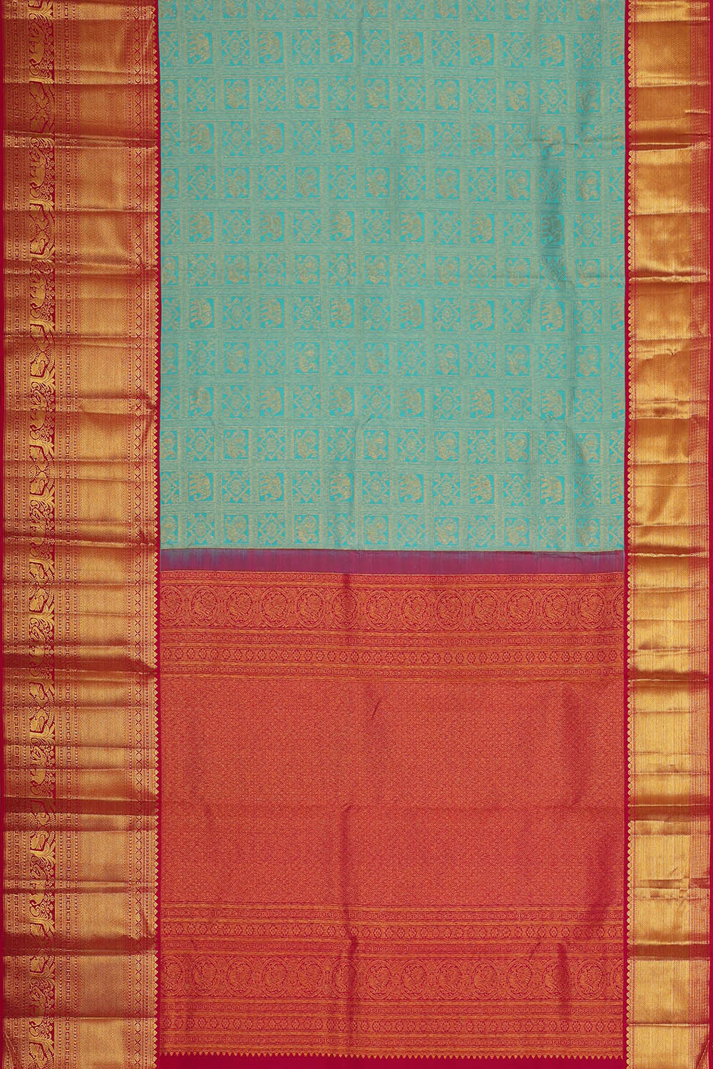 Kanchipattu Sky Blue Brocade Saree