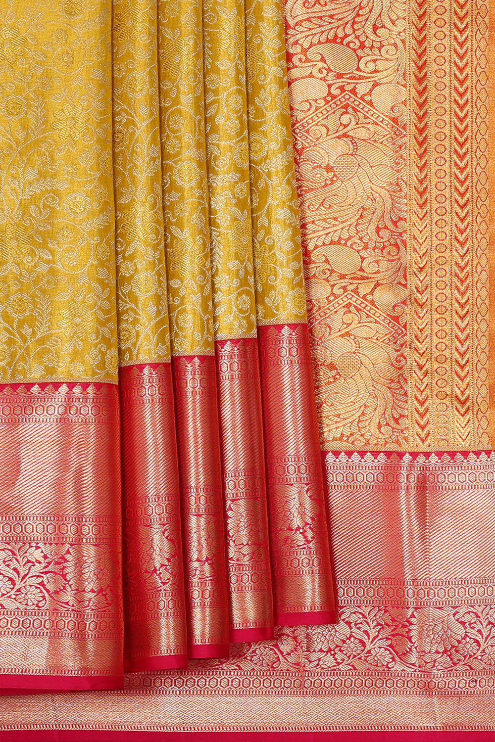 Kanchipattu Gold Tissue Brocade Saree