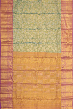 Image of Kanchipattu Blue Tissue Brocade Saree