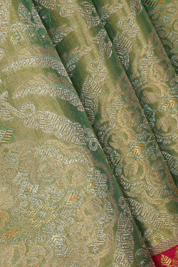 Image of Kanchipattu Mint Green Tissue Brocade Saree