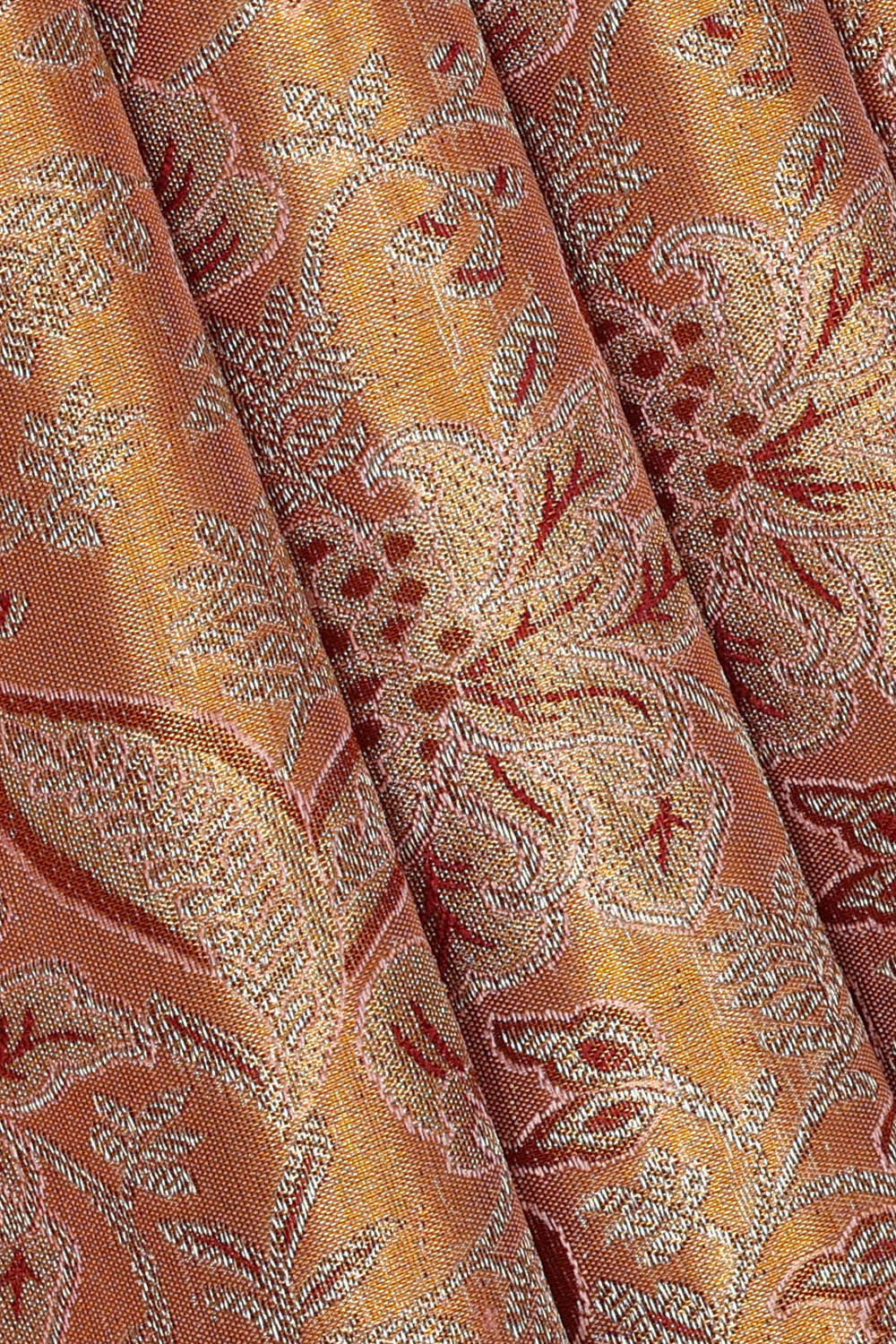 Kanchipattu Peach Tissue Brocade Saree