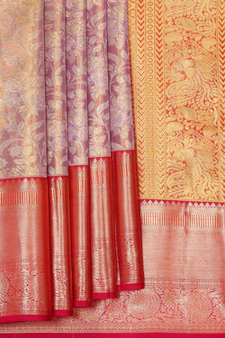 Image of Kanchipattu Lavender Tissue Brocade Saree