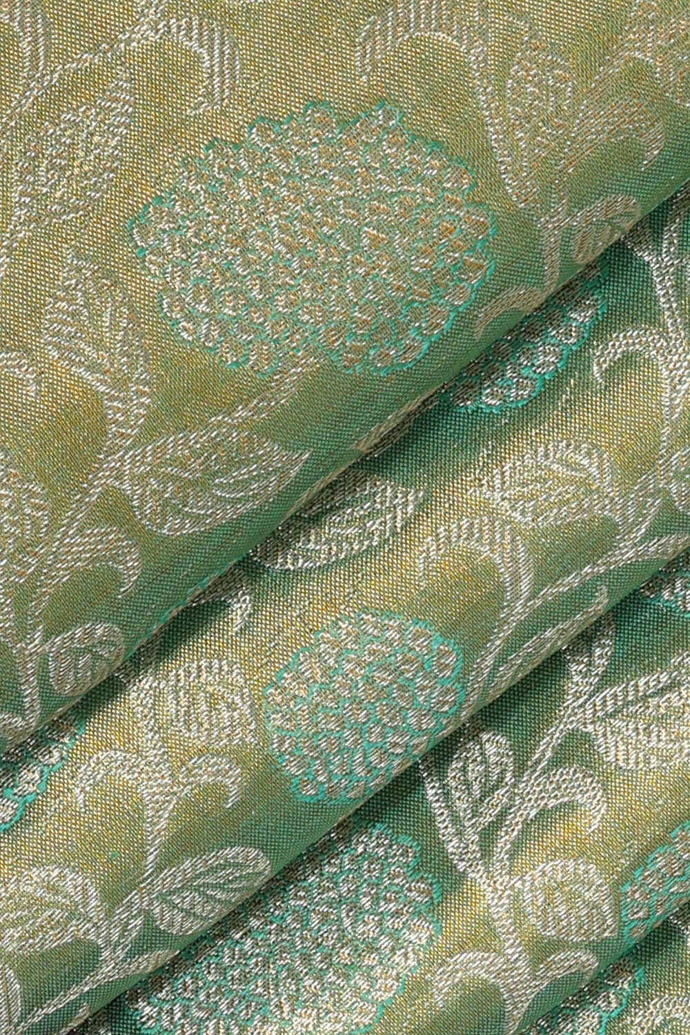 Kanchipattu Green Tissue Brocade Saree