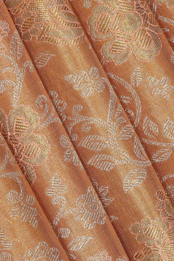 Image of Kanchipattu Peach Tissue Brocade Saree