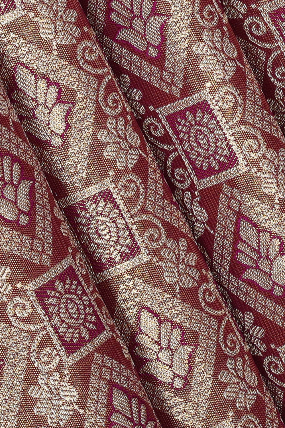 Kanchipattu Golden Lavender Tissue Brocade Saree