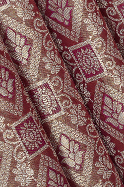 Image of Kanchipattu Golden Lavender Tissue Brocade Saree