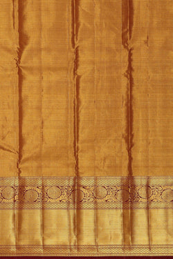 Image of Kanchipattu Golden Brown Tissue Brocade Saree