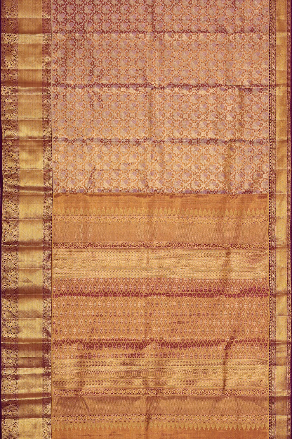 Kanchipattu Violet Tissue Brocade Saree