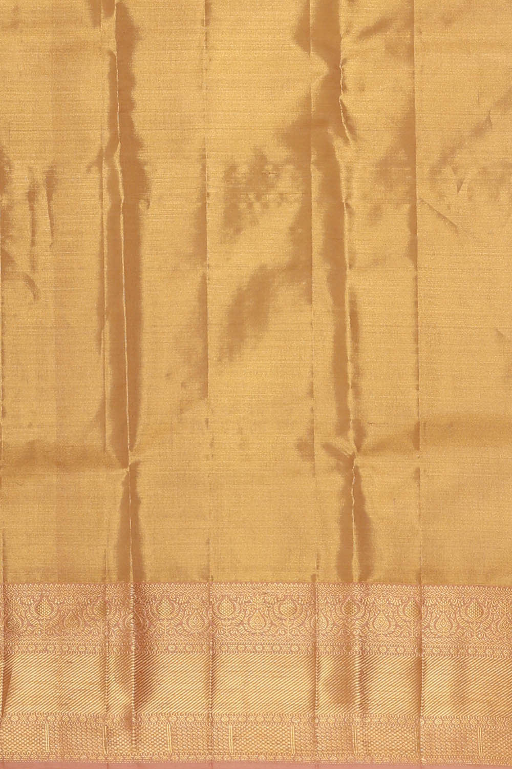 Kanchipattu Golden Peach Tissue Brocade Saree