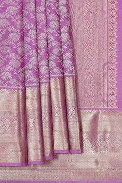 Image of Kanchipattu Onion Pink Brocade Saree