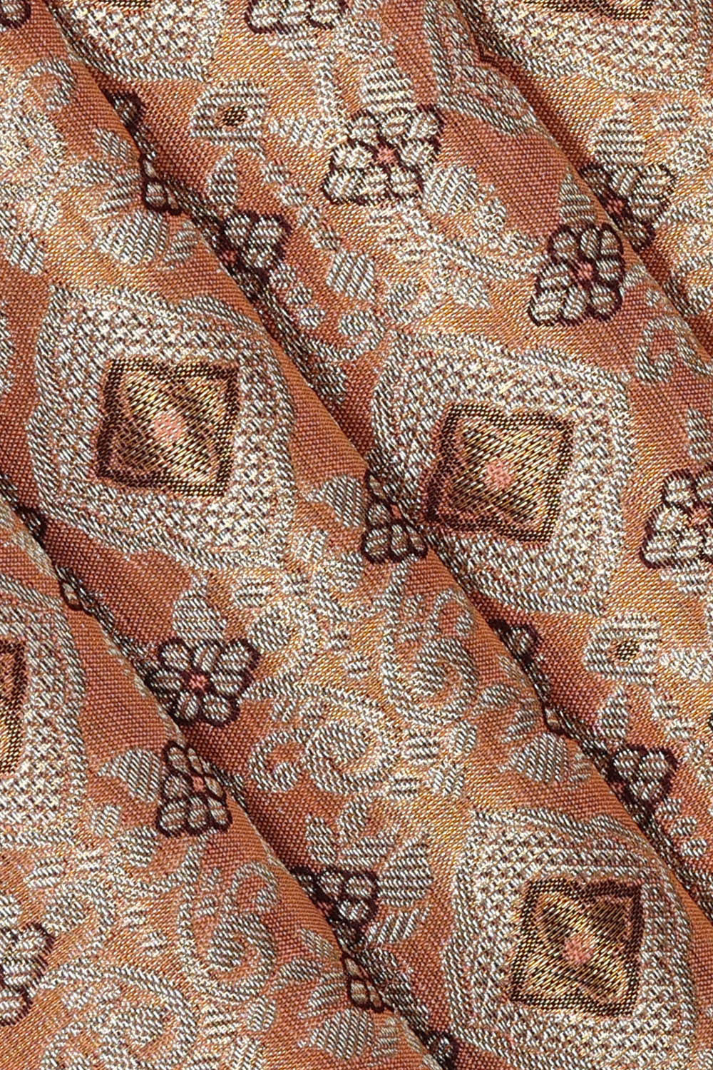 Kanchipattu Peach Tissue Brocade Saree