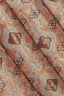 Image of Kanchipattu Peach Tissue Brocade Saree