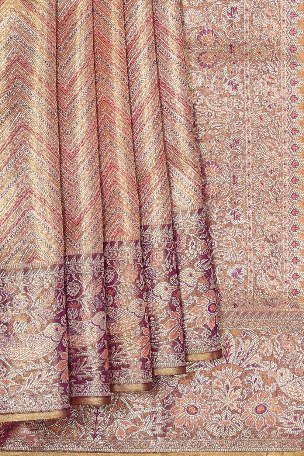 Kanchipattu Gold Tissue Brocade Saree