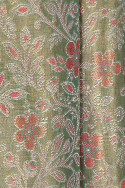 Image of Kanchipattu Green Tissue Brocade Saree