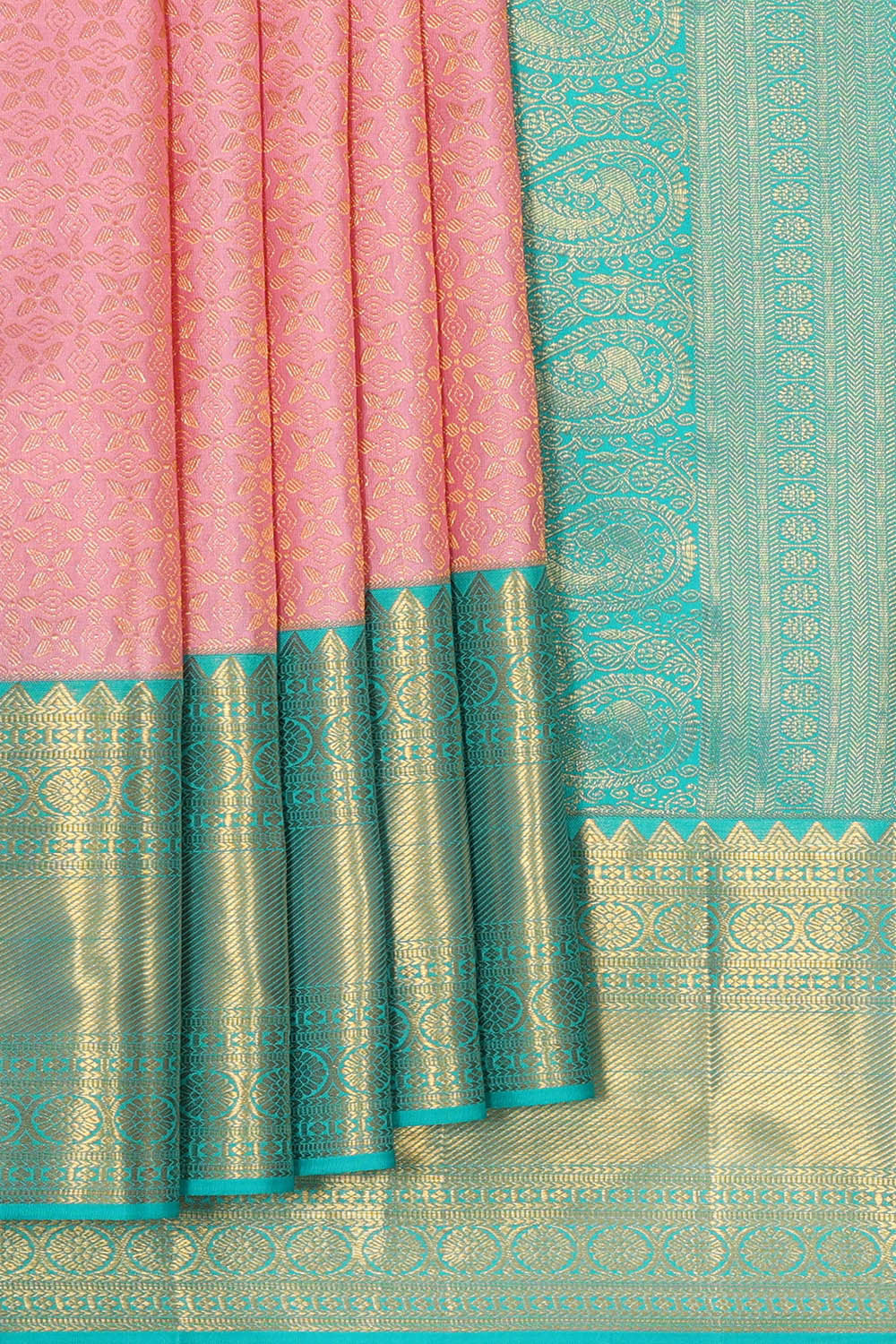 Kanchipattu Pink Brocade Saree