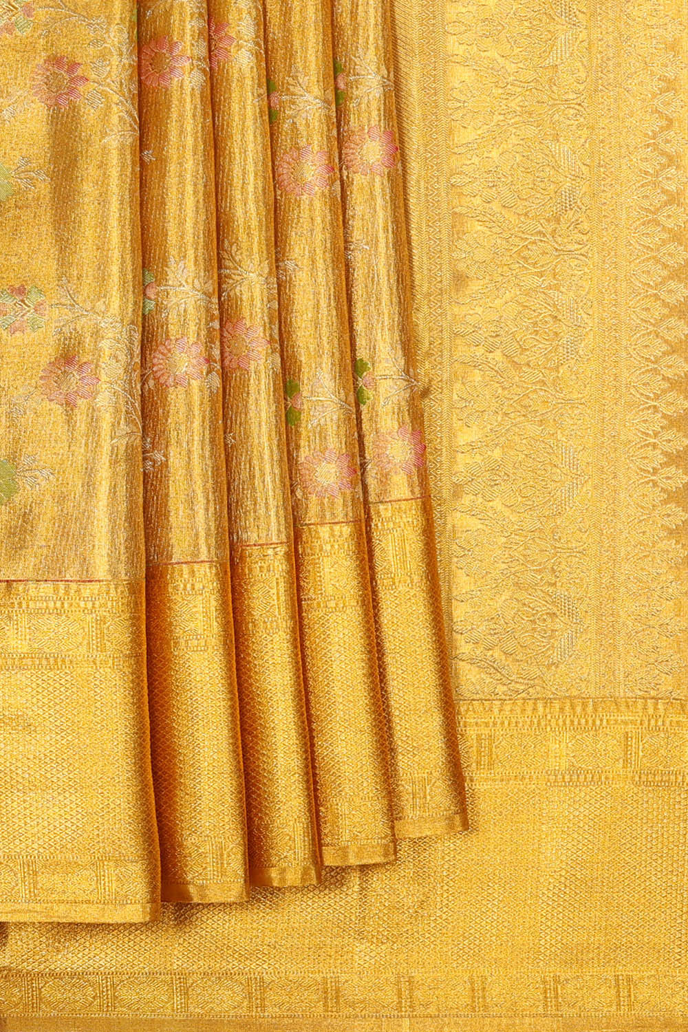 Kanchipattu Gold Tissue Brocade Saree