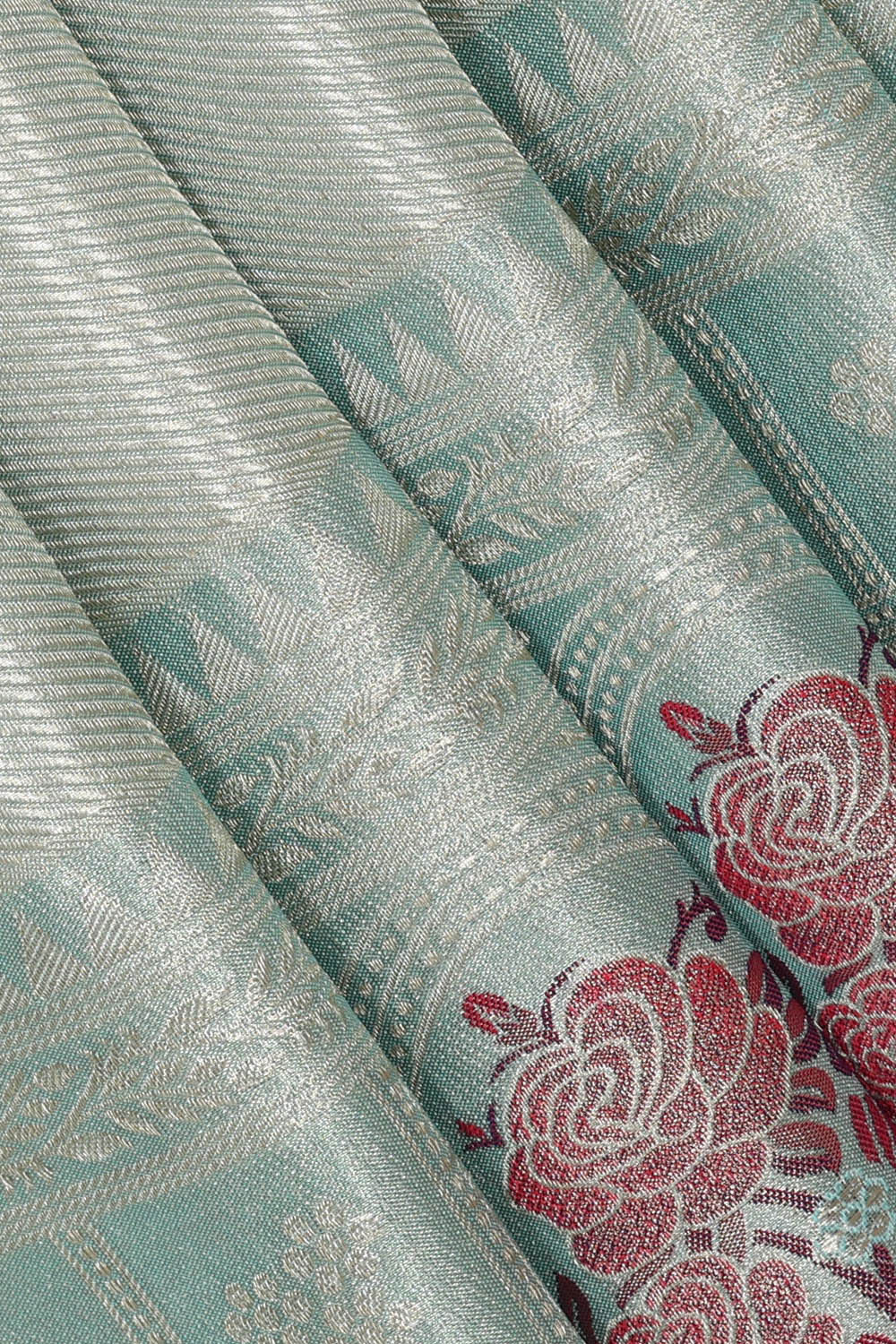 Kanchipattu Light Sea Green Tissue Brocade Saree