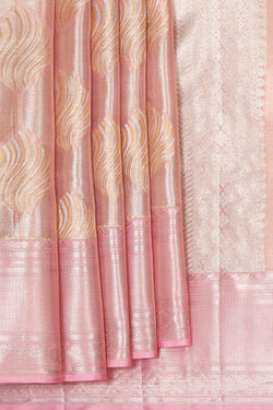 Image of Kanchipattu Soft Pink Tissue Brocade Saree